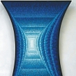 HYPERBOLICK SVTLO MODR - acryl na devotsce; tvar hyperbolick; 50x79 cm;