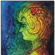 D�MA S KOR�LY A N�U�NIC� - aklolamin�tov� reli�f + pl�tno + acryl; 70x100 cm; r. 1968